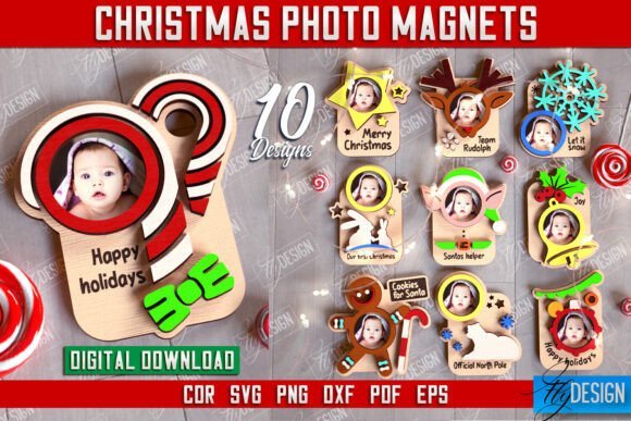 Paquete De Imanes Con Fotos Navidenas Creativo Digital